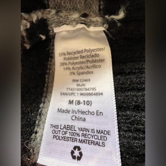 Time and Tru Women's Black, Tan, and Grey Striped Cardigan. Sz.M - Picture 5 of 6